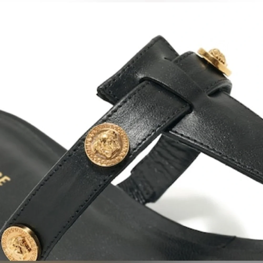 NWT Versace Medusa Emblem Stud Sandals Including Dust Bag Box Authenticity Card - Picture 8 of 15